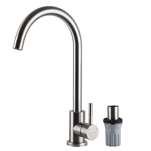 Змішувач для кухні EcoMIX Alpen AISI-203S-WH 000024959 Нержавіюча сталь - фото 1