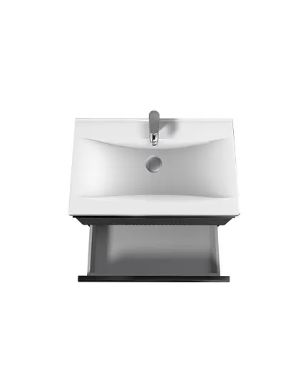 Тумба Мойдодир Rome 70-U з умивальником Debut 70 підвісна підлогова Графіт - фото 8