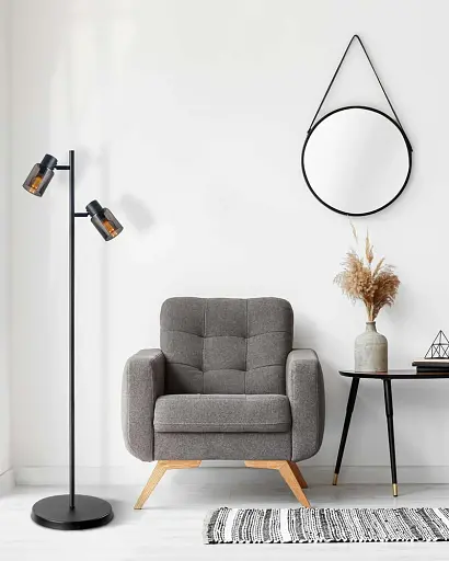 Торшер Goldlux 331557 Rebecca E14 2x8W IP20 черный - фото 2