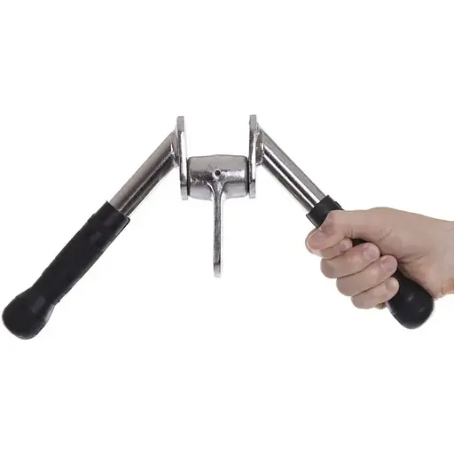 Ручка для верхньої тяги York Fitness V-подібна на трицепс з обертовим підвісом та гумовими рукоятками, хром - фото 9