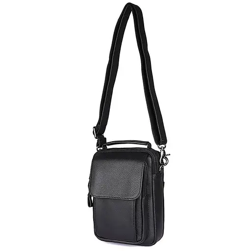 Кожаная мужская сумка через плечо John McDee 22х16х7 см sum0025875 - фото 5