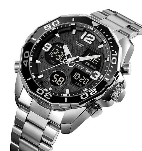 Наручний годинник чоловічий Skmei 1649 Silver, 1649SI (18423) - фото 2