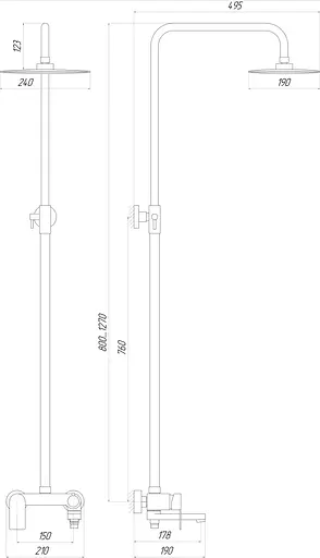 Душова система Topaz Sardinia TS 08705-H19, Хром - фото 8