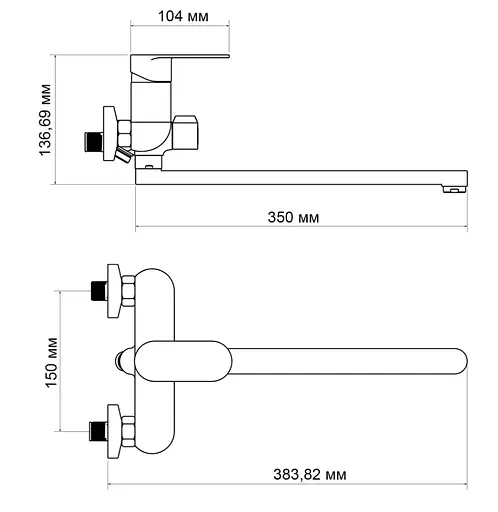 Змішувач для ванни Lidz Arrow 0052, Chrome (k35) LDARR0052CRM44954 - фото 6