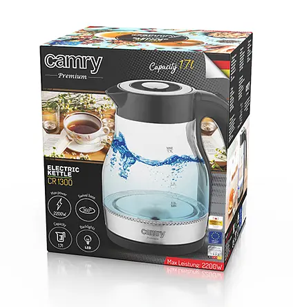 Стеклянный чайник Camry CR 1300 - фото 4