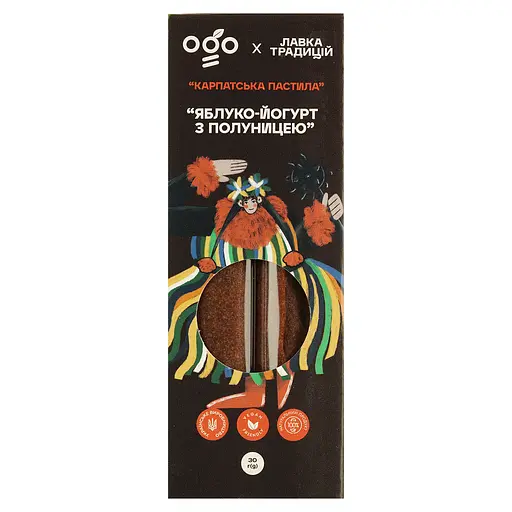 Пастила Ogo Яблоко-Йогурт с клубникой 30 г (914347)