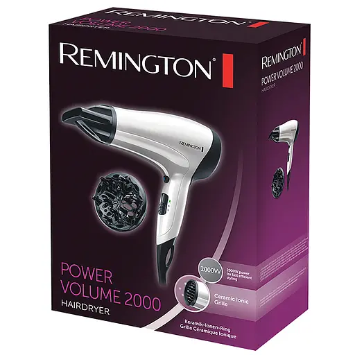 Фен Remington D3015, White/Black, 2000W, 3 режими, 2 швидкості, подача холодного повітря - фото 2