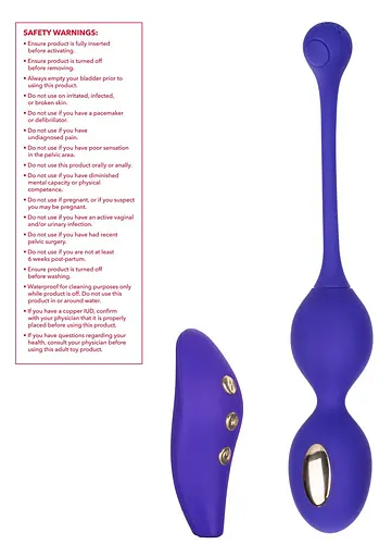 Вагінальні кульки CalExotics E-stim Dual Kegel Exerciser, 19.7 см, фіолетовий - фото 9