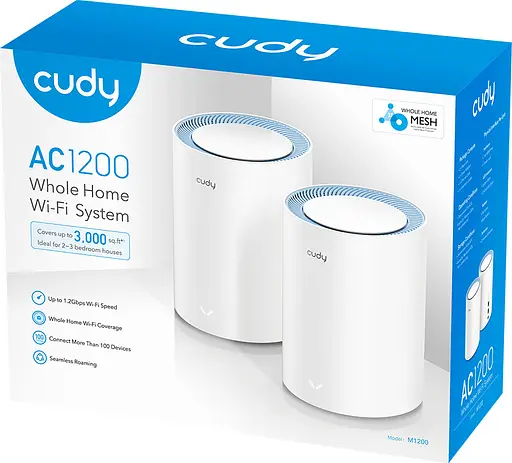 Система WiFi Cudy M1200(2-pack), AC1200 Wi-Fi Mesh Solution - фото 6