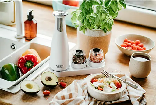 Набор из 3 мельниц для специй, соли и перца Adler AD 4449w на USB - фото 10