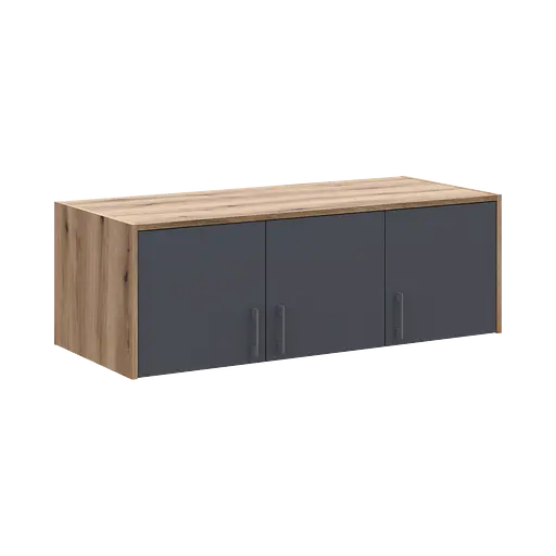 Антресоль Doros Ронді Дуб Артізан/Графіт 3 ДСП 121х52х41 (80737822) - фото 8