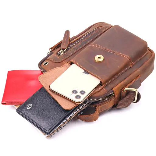 Чоловіча шкіряна сумка Vintage 18х20х5 см sum0022404 - фото 6