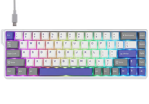 Клавиатура игровая механическая AULA WIN-68 HE Max White-Blue Magnetic switch ENG/UKR