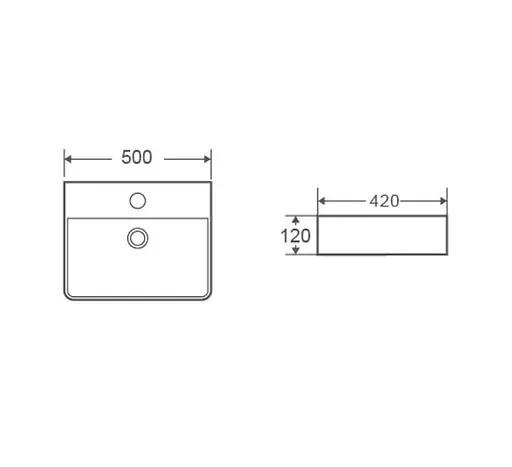 Раковина накладна Mixxus Premium Quadro-0201 з переливом (MP6478) - фото 2
