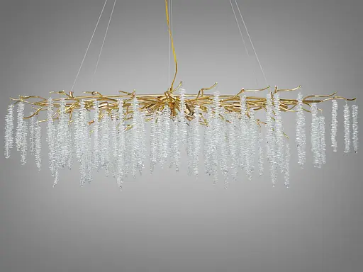 Елітна новинка, кришталева люстра Гліцинія витягнутої форми, 15 ламп - фото 3