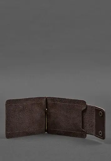 Мужской кожаный портмоне коричневый 10.0 зажим для денег - фото 6