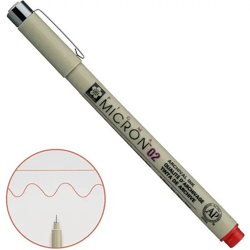 Линер Pigma Micron (0.2) 0.3 мм Красный Sakura - фото 1