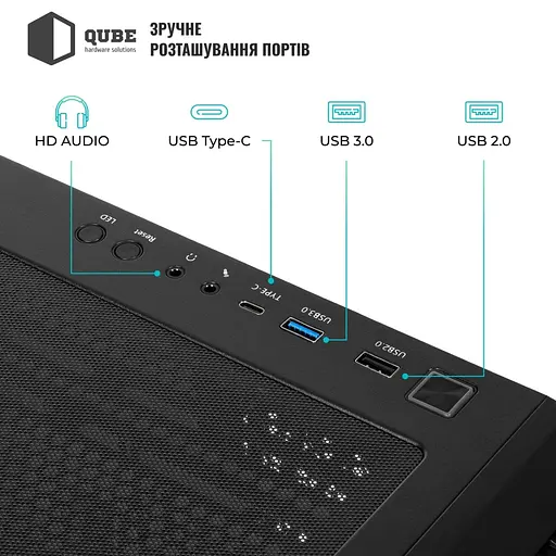 Корпус QUBE KAPER ARGB Black (KAPER_FMNU3) - фото 2