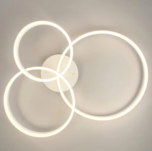 Потолочная LED люстра в белом на 3 кольца Line.F A 8008/3 WH - фото 3