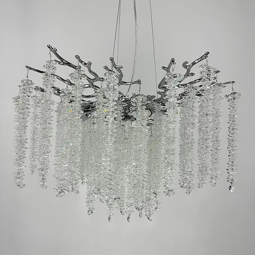 Изысканная серебряная подвесная люстра с хрустальными камнями Ø 60 см | Ст. 33001-600 CH | Line F - фото 3