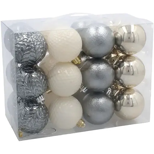 Комплект елочных шариков Chomik пластиковые 6 см микс цветов 24 шт. (GIF9988)