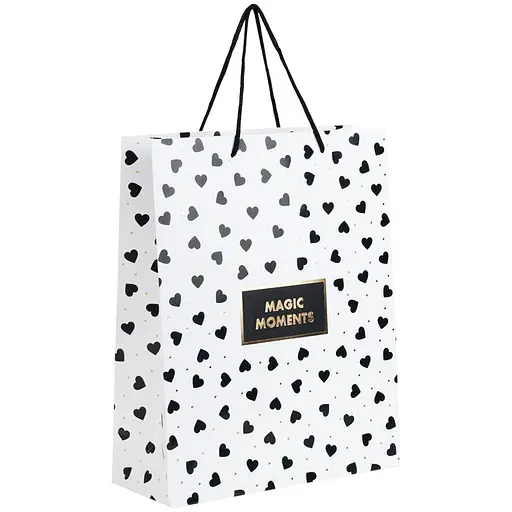 Пакет подарунковий Axent Black&White паперовий 26х32х10 см (8502-40-A) - фото 1