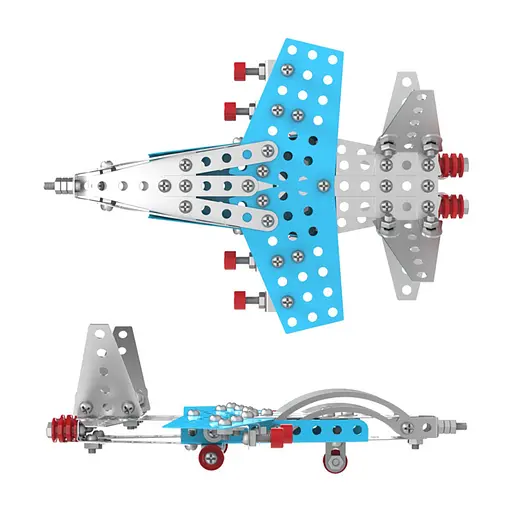 Детский металлический конструктор Истребитель ТехноК 4937TXK 176 деталей - фото 4