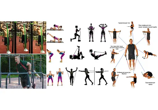 Гумова петля-еспандер EasyFit лижника, плавця, боксера 12 мм (EF-EBLP-AD-12) - фото 4