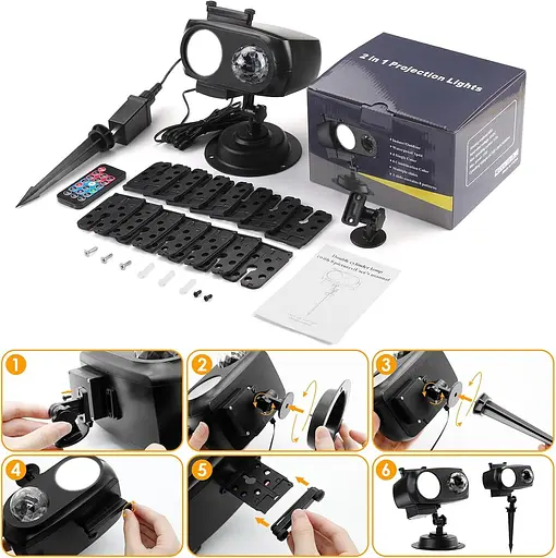 Відкритий проектор на Хелловін з дистанційним керуванням водонепроникний - фото 2