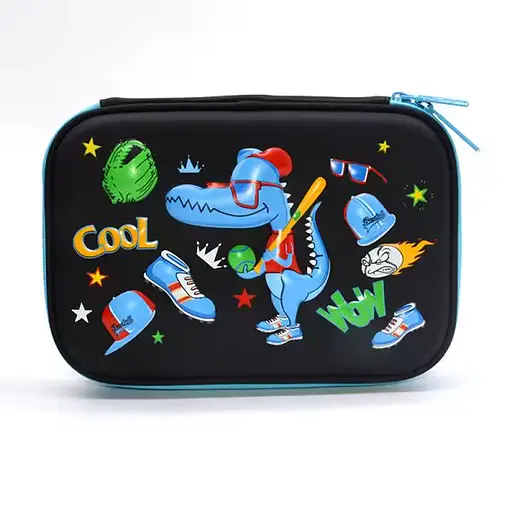 Пенал Динозавр бейсболіст, 3 відділення, 3D-малюнок (В асортименті)
