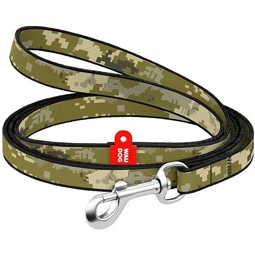 Повідець для котів та дрібних порід собак Waudog Nylon нейлоновий, малюнок "Мілітарі", XS