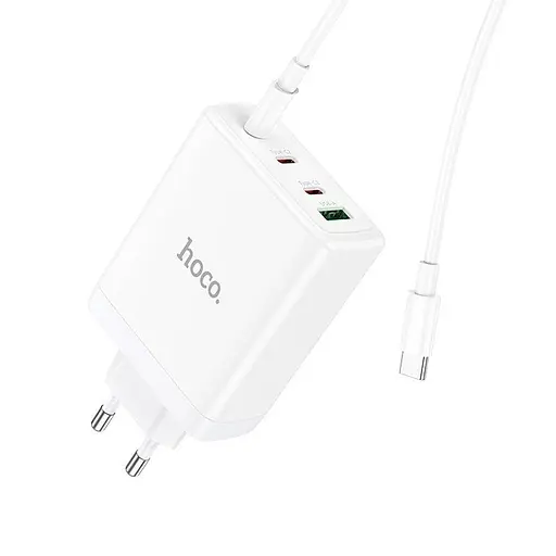 Адаптер мережевий Hoco N31 Leader four-port (3C1A) fast charger set + Type-C to Type-C кабель - фото 7