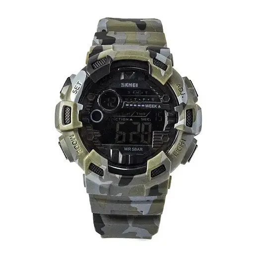 Мужские спортивные часы Skmei 1472 Champion (Зеленый камуфляж) - фото 3