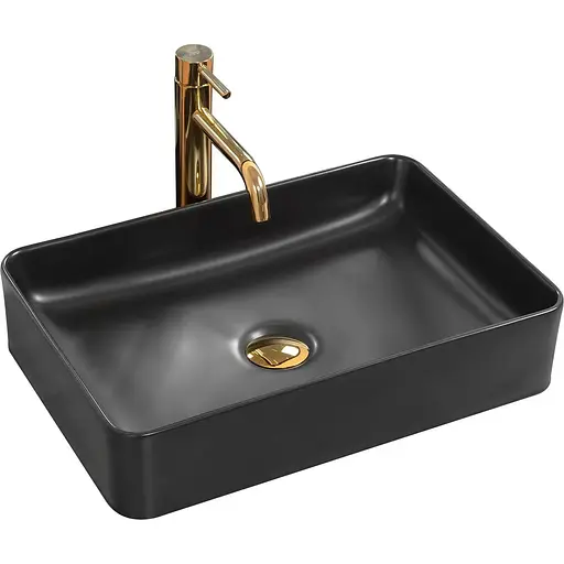 Умивальник Rea Avia black mat накладний чорний матовий REA-U0843, Чорний матовий - фото 1