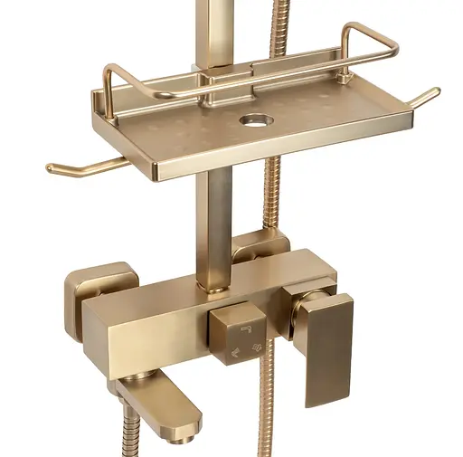 Душова система Rea Jack Brushed Gold з виливом REA-P7050, Золотий - фото 8