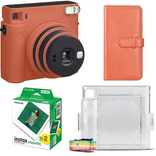 Подарочный набор фотоаппарат Fujifilm Instax Square SQ1, Фотобумага 20 шт, Прозрачный чехол, Фотоальбом 80 - фото 1