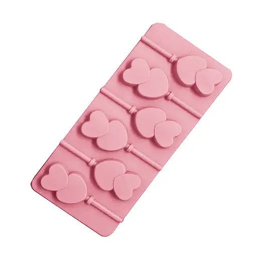 Силиконовая форма для леденцов и конфет на палочке "Сердечки", Kitchen Master Розовый 87402 - фото 6