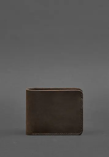 Чоловіче шкіряне портмоне 4.1 (4 кишені) темно-коричневе - фото 2
