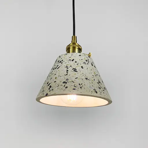 Подвес Terrazzo Cono с белым бетонным плафоном в стиле Ар-деко | Line F | Арт. MJ165/1 WT - фото 3