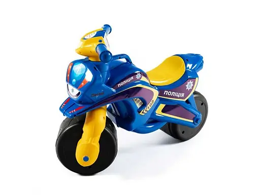 Мотоцикл - толокар с музыкальным рулем Doloni Toys Полиция (синий)
