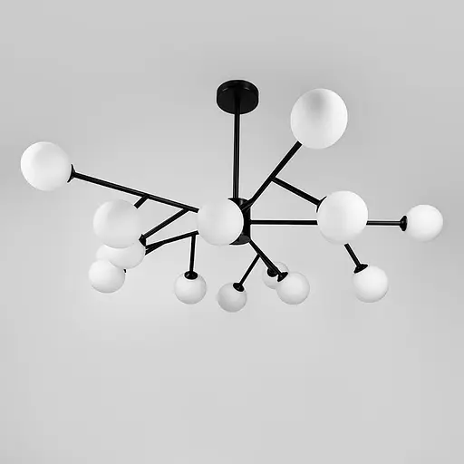 Потолочная люстра в черном корпусе на 15 белых плафонов Ø 100 см Ст. AOC 19/15 BK G9 Line F - фото 2