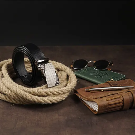 Ремінь шкіряний Vintage чоловічий 115х3,4 см acs0014790 - фото 6