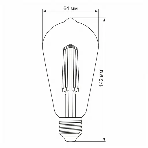 LED лампа VIDEX Filament ST64FAD 6W E27 2200K димерная бронза - фото 4