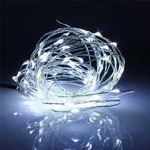 Светодиодная гирлянда нить капля росы 4.5м 50led батарейки белая