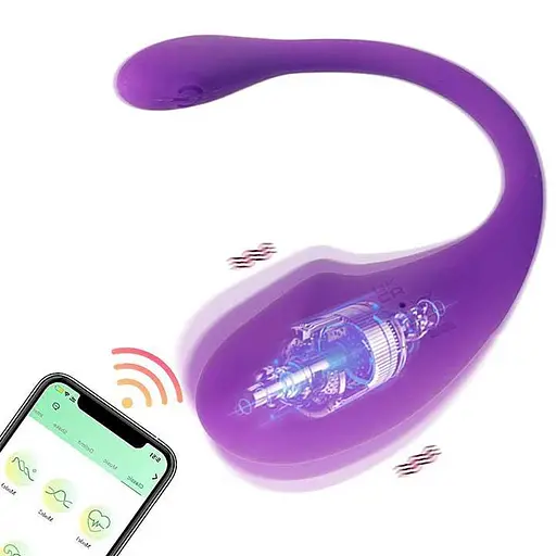 Смарт виброяйцо силиконовое 9 режимов 90×33 мм с мобильным управлением фиолетовое - фото 2