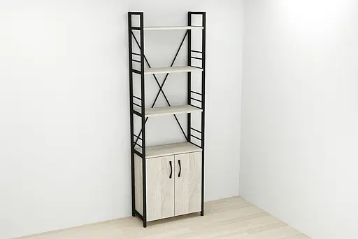 Етажерка 4/60 Ferrum-decor Серії Конект із тумбою 179x60x28 Чорний ДСП Сонома (FRD-104487) - фото 2