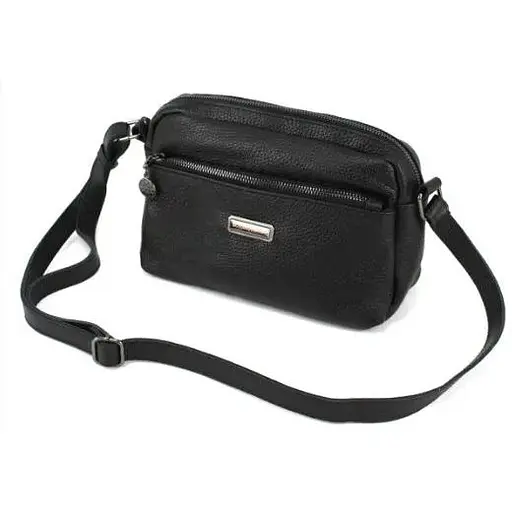 Женская кожаная сумка на плечо Borsacomoda черная sum0028725 - фото 1