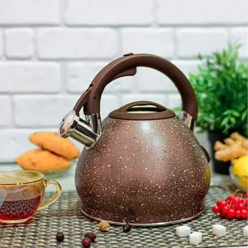 Чайник со свистком Edenberg EB-1976 с мраморным покрытием 3,5л коричневый - фото 4