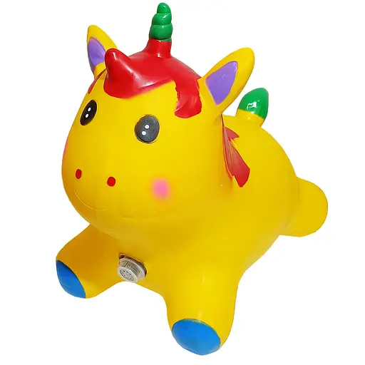 Дитяча іграшка-стрибун "Єдиноріг" RB2520 музика, світло Жовтий