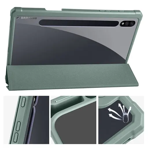 Чохол TPUCristal SlimTPU Spen holder Samsung Galaxy Tab S10 Fe Темно-зелений - фото 4